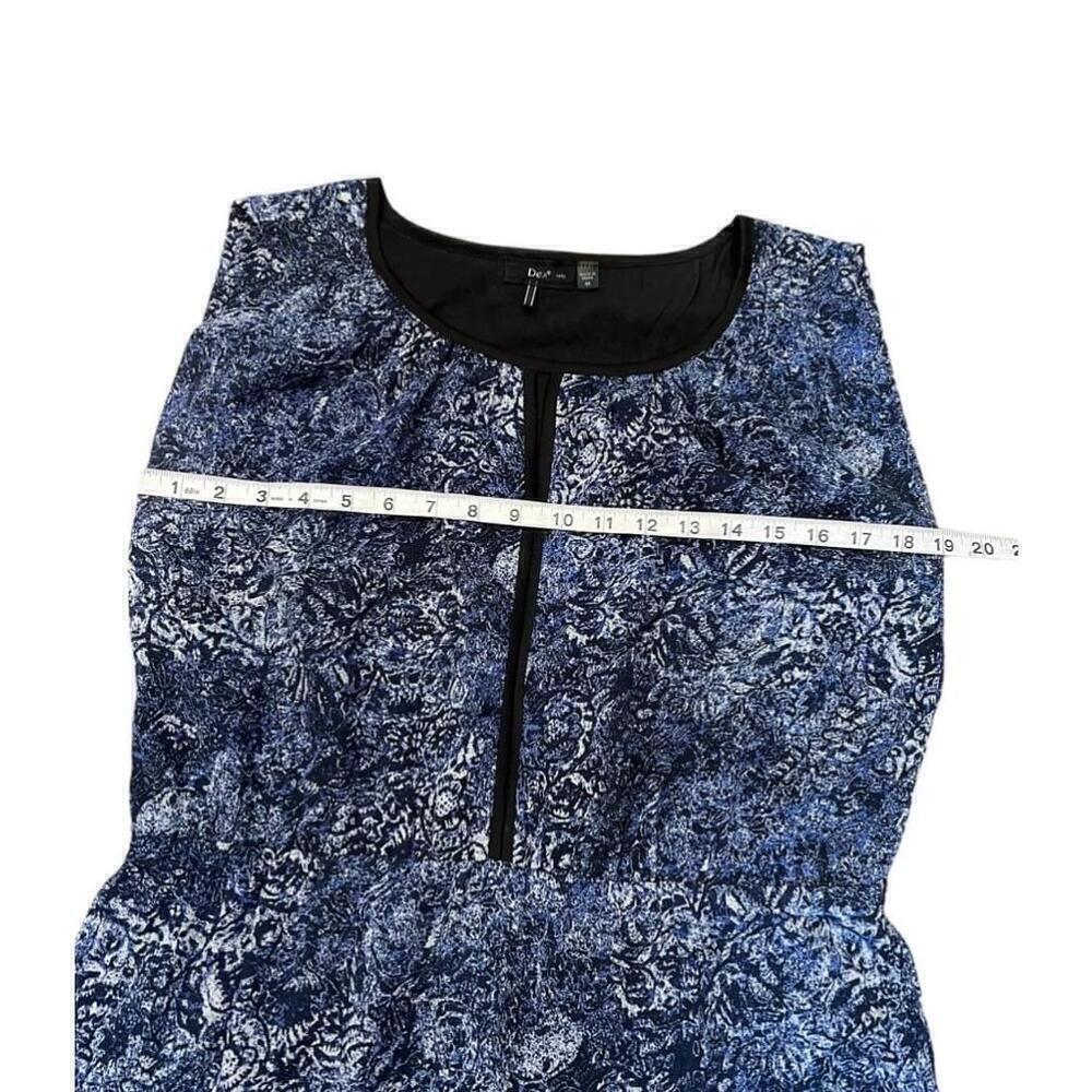 DEX Blue Printed Mid Length Sleeveless V Neck Dress M - Picture 7 of 10